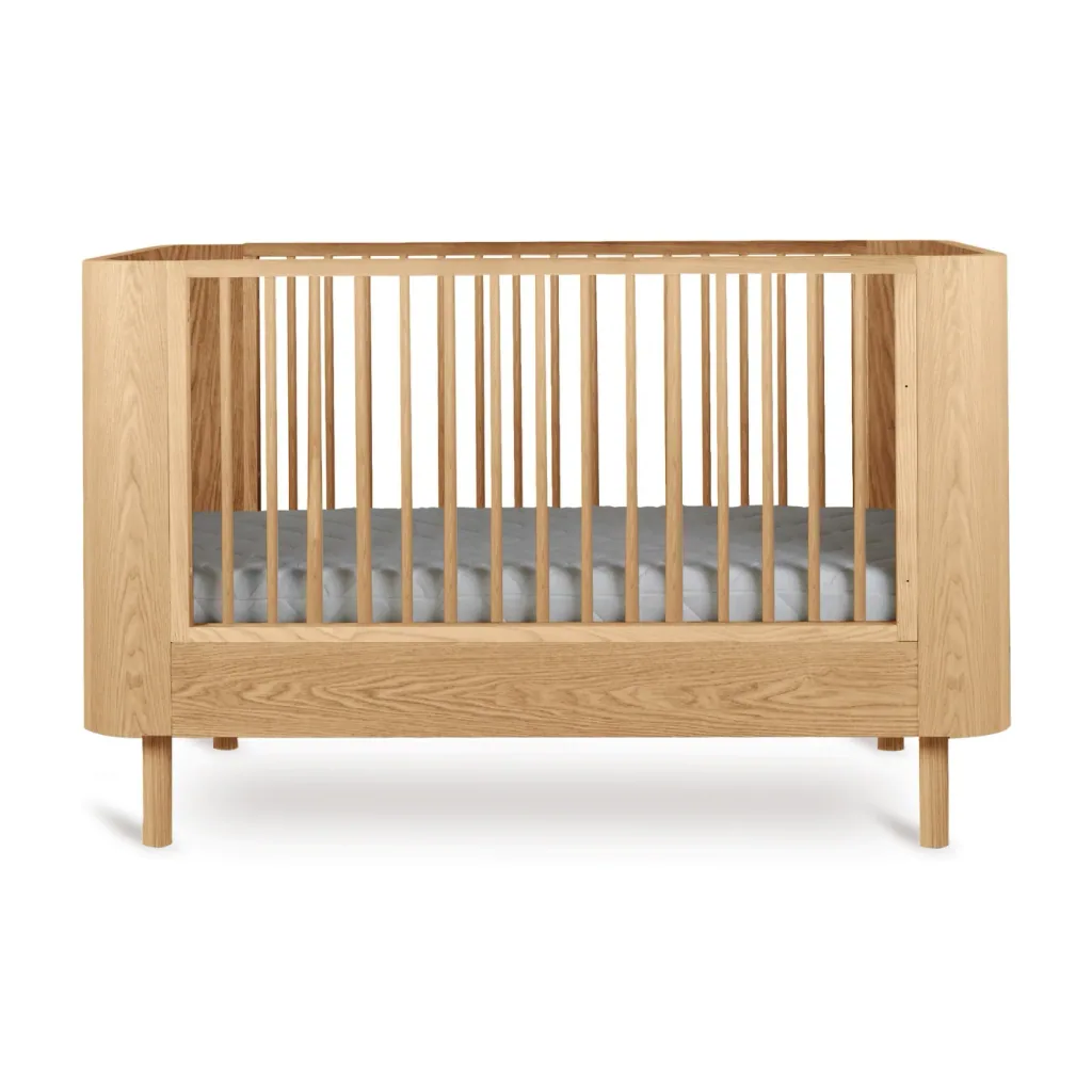 Quax Yume Kinderbett 140 x 70 cm aus Massivholz und MDF, Höhenverstellbar und Umbaubar, Farbe: Naturasche