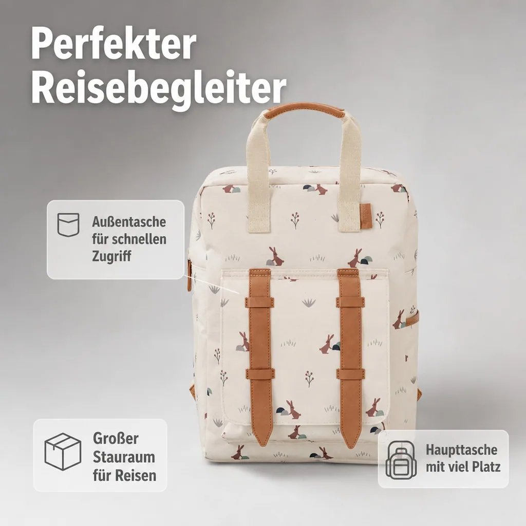 Fresk Rücksack - Grosse, 38x28x10 cm, Farbe: Kaninchen Sandmuschel