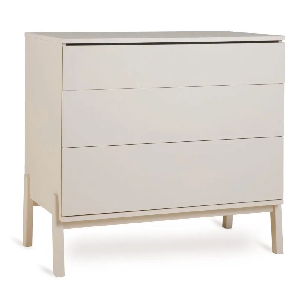 Quax Ashi Kommode | Wickelkommode mit 3 Schubladen & Push-to-Open-System | Modernes Design für Babyzimmer, Farbe: Ton