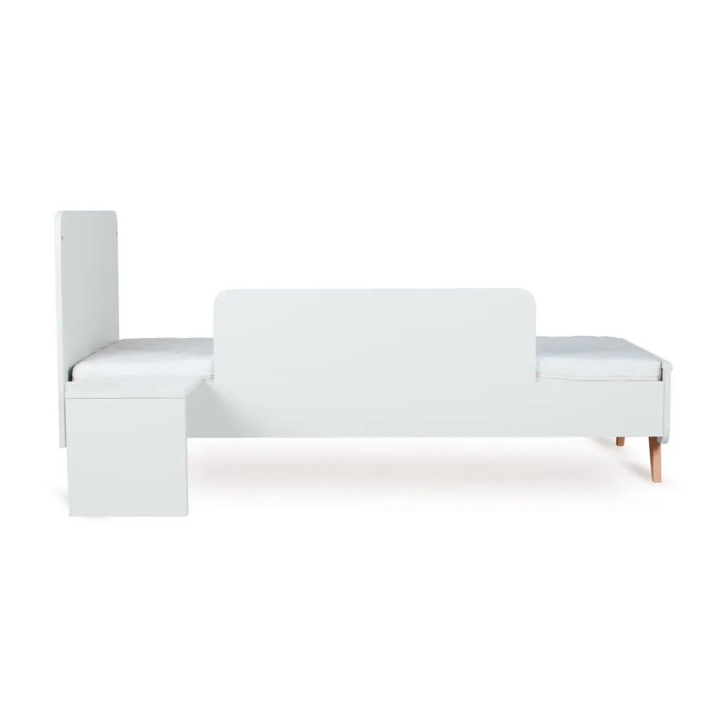 Quax Loft Junior Kit 170x70 cm | Umbauset für Loft Babybett zum Juniorbett | Mit Nachttisch & Bettgitter-Option, Farbe: weiss