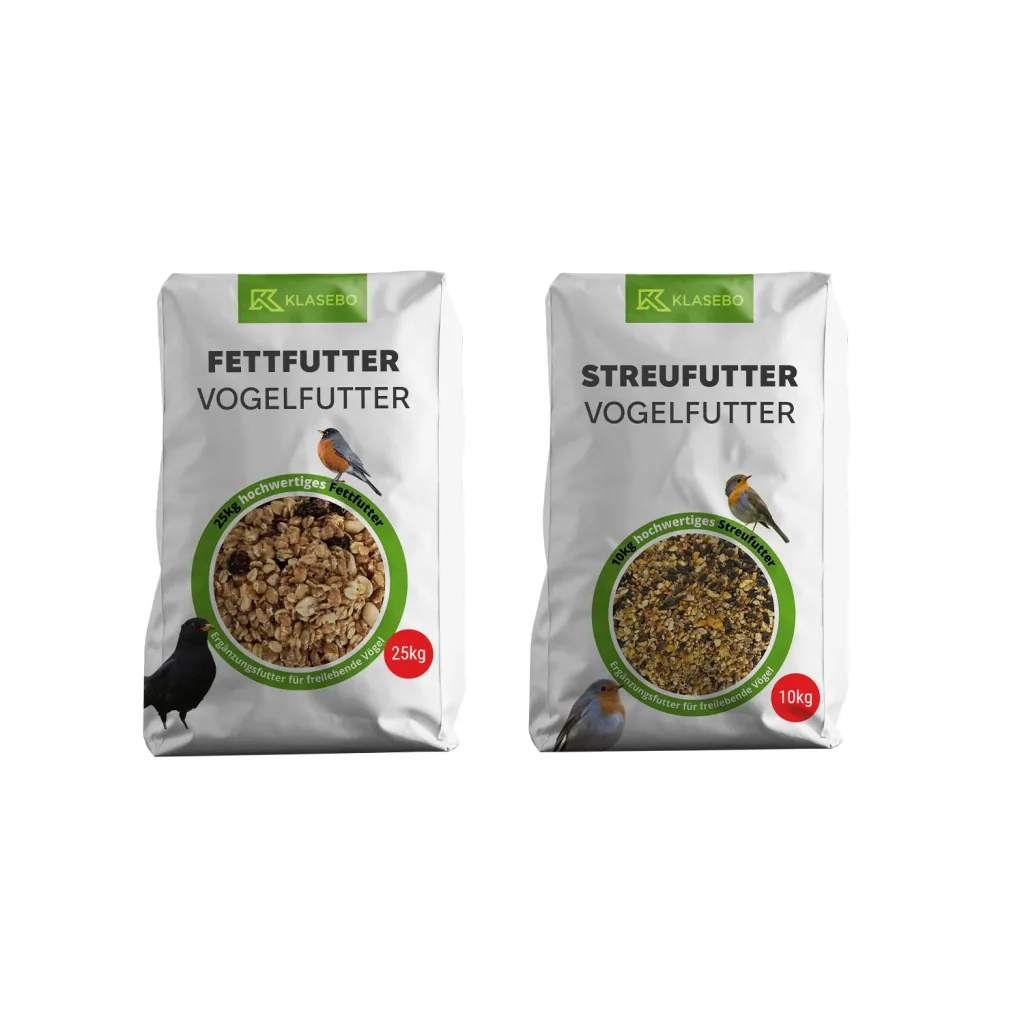 Vogelfutter 35kg Mega-Set: Streufutter 10kg + Fettfutter-Mischung 25kg für Wildvögel