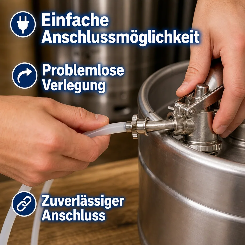 Bierleitung, Bierrohr, Brauereischlauch, Bierschlauch - 10 mm, komplett, 5,0 m