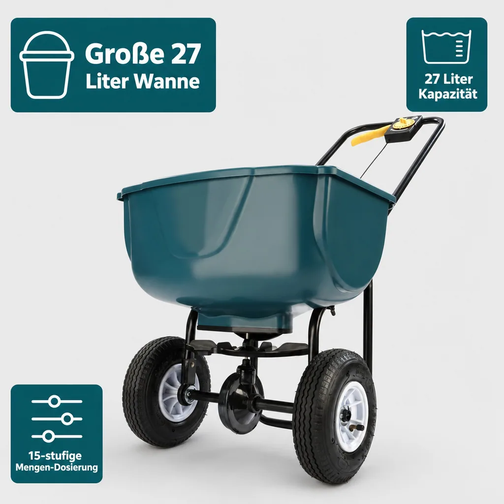 Streuwagen mit Mengen-Dosier-Regler, 27 l
