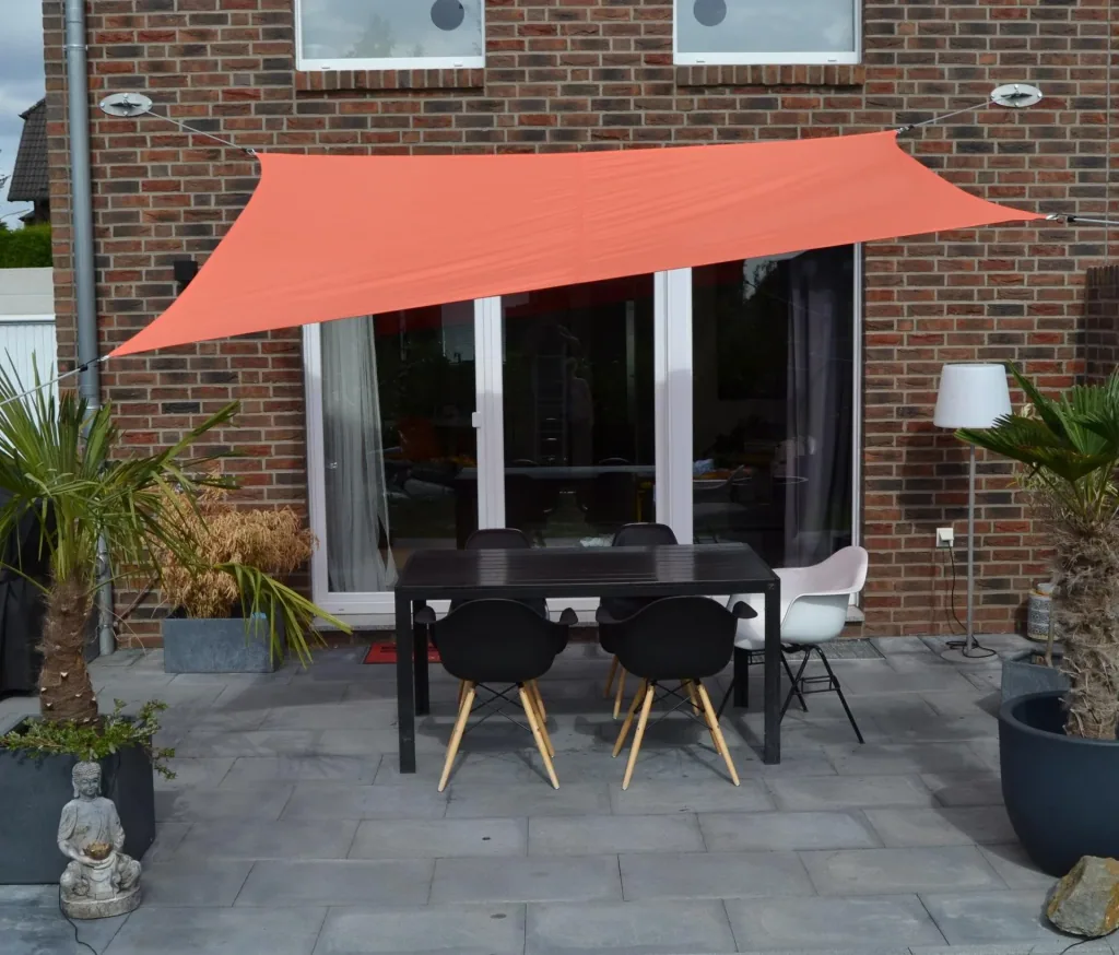 Viereck-Sonnensegel wasserabweisend terracotta 250 x 300cm