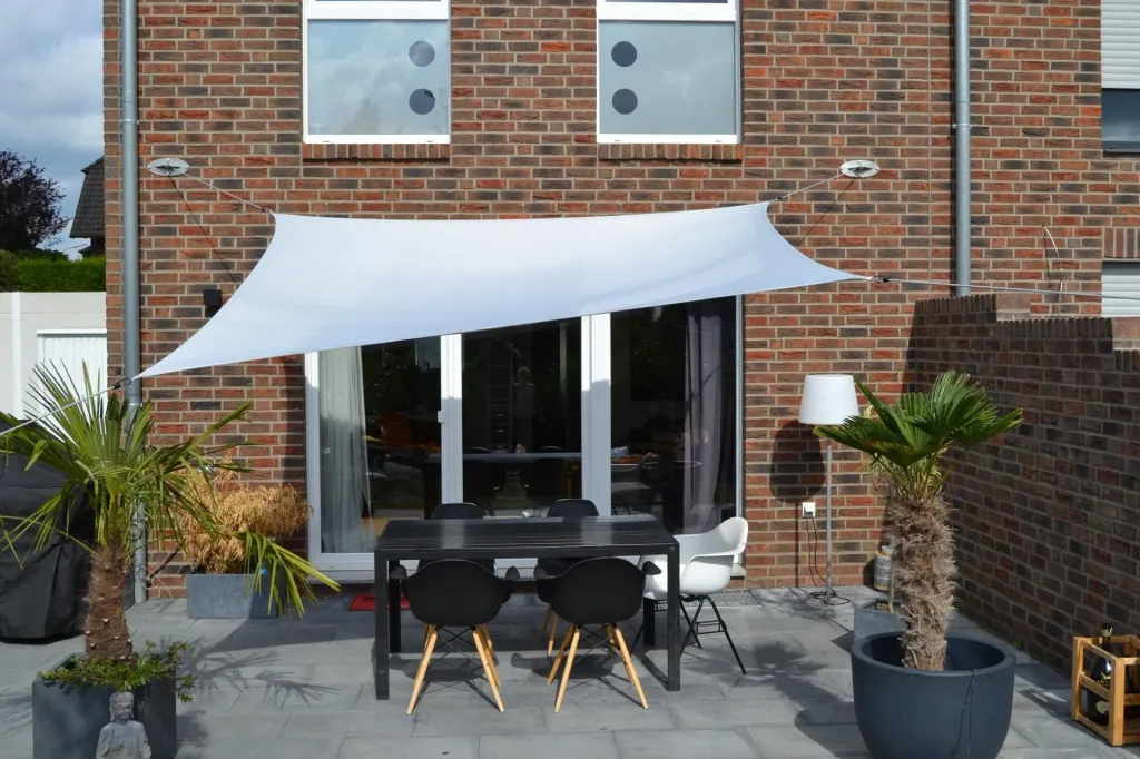 Viereck-Sonnensegel wasserabweisend silbergrau 250 x 300cm