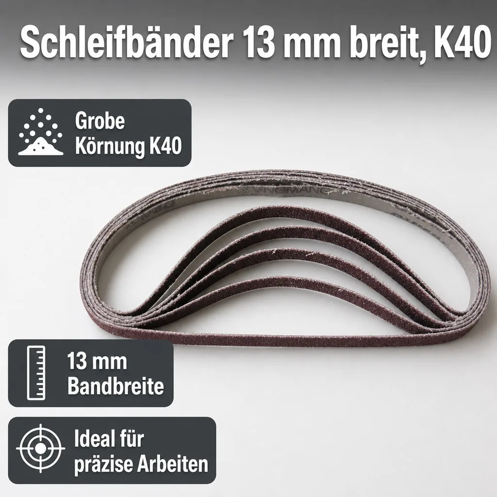 Schleifbänder 13 mm breit, K40