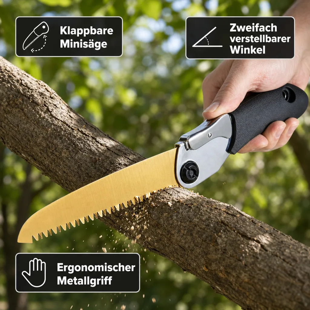 Astsäge, klappbar – Minisäge mit einer Sägeblattlänge von 150 mm