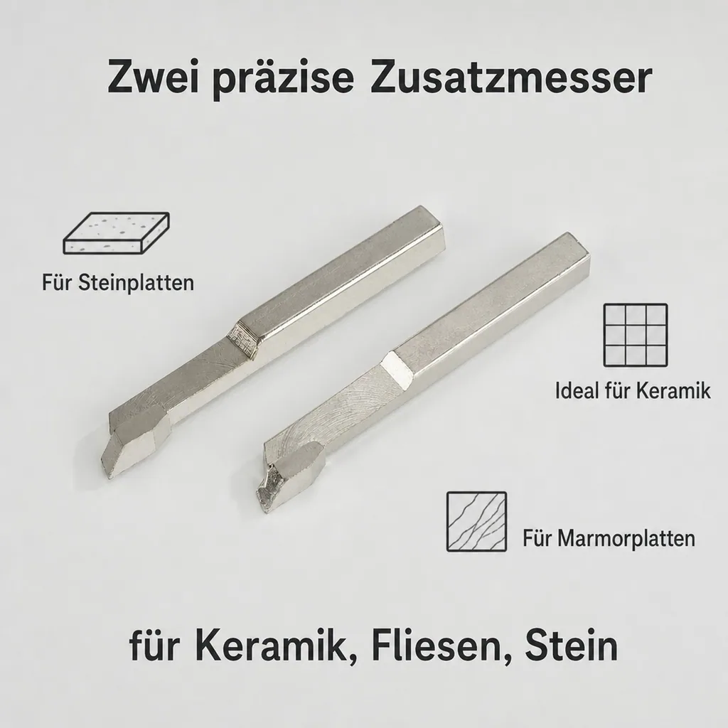 Zusatzmesser für Keramik, Fliesen, Stein, 2 Stück