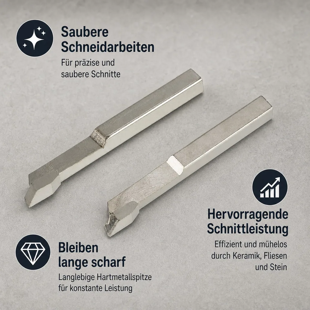 Zusatzmesser für Keramik, Fliesen, Stein, 2 Stück