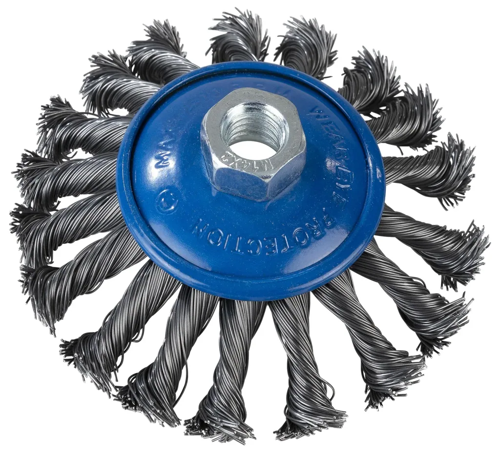 Kegelbürste gezopft, Stahldraht, Ø 115 mm, M14
