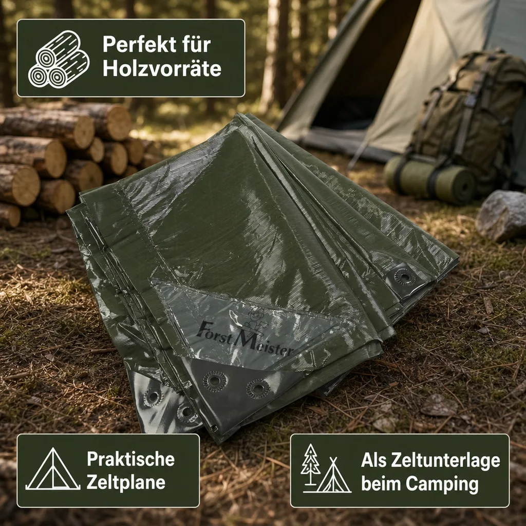 Abdeckplane, Grün, 3 x 4 m, 80 g
