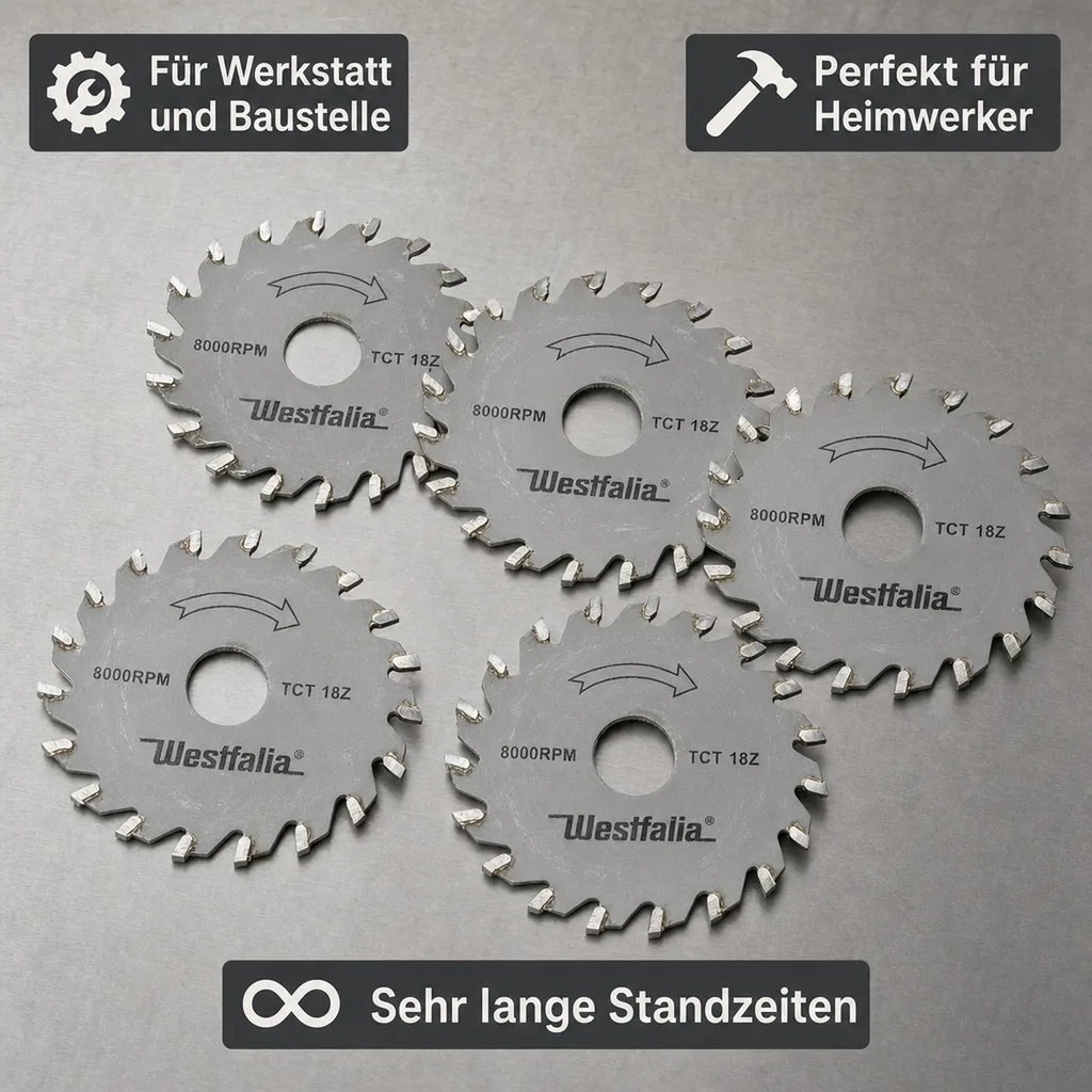 Sägeblatt Set 5-teilig, Hartmetall, 18 Zähne