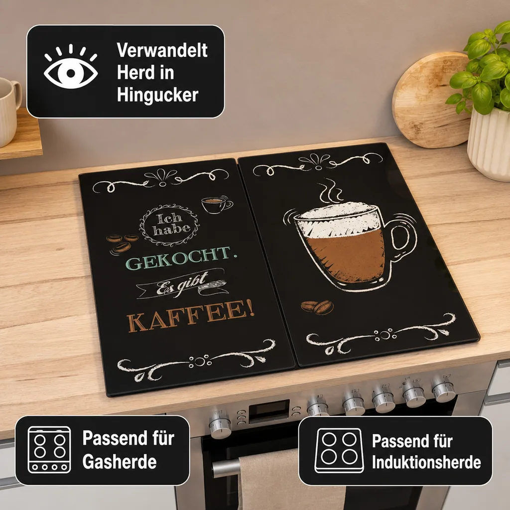Herdabdeckplatten "Coffeetime" 2er-Set