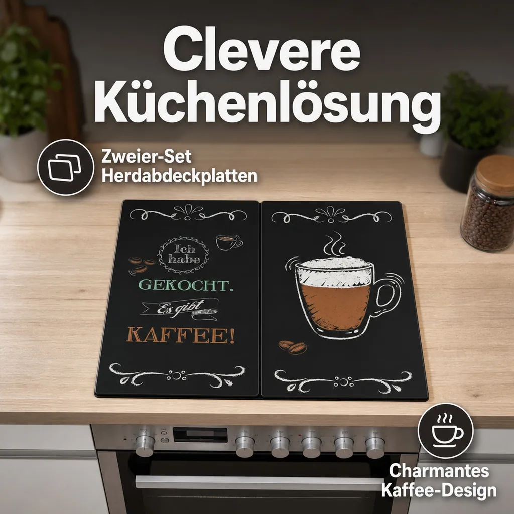 Herdabdeckplatten "Coffeetime" 2er-Set
