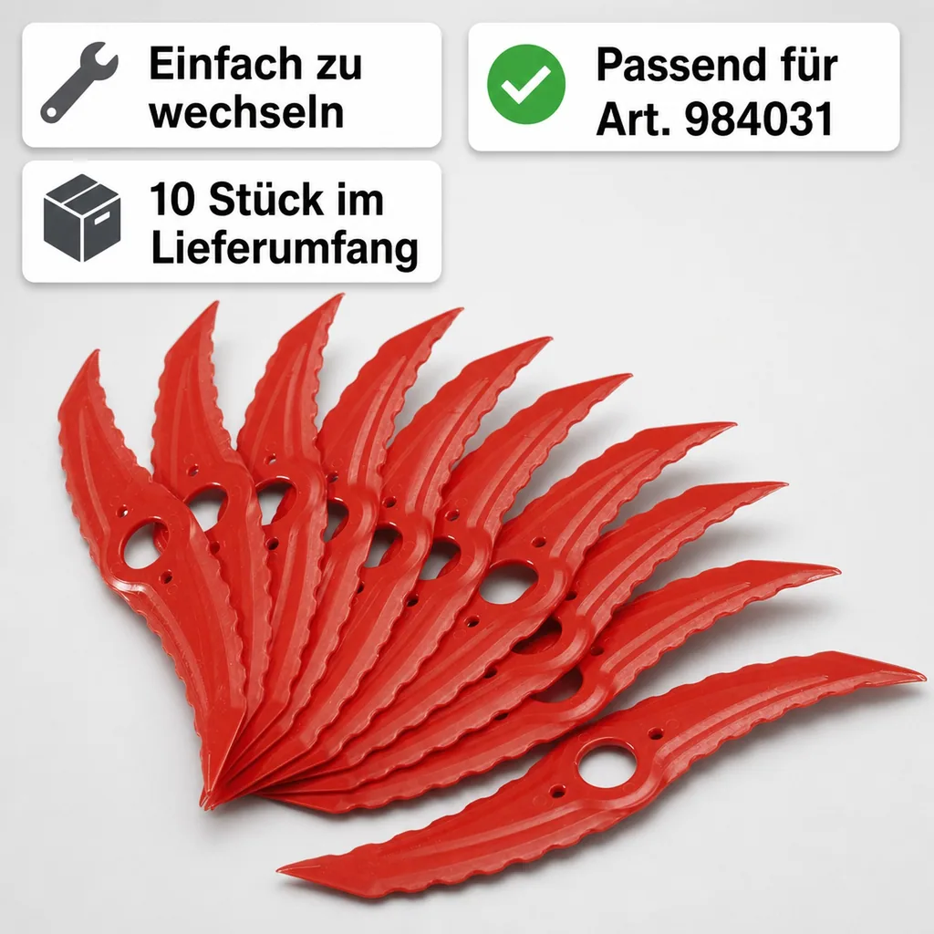 Ersatzmesser gerade, zu Akku-Trimmer Art. 984031, 10 St.