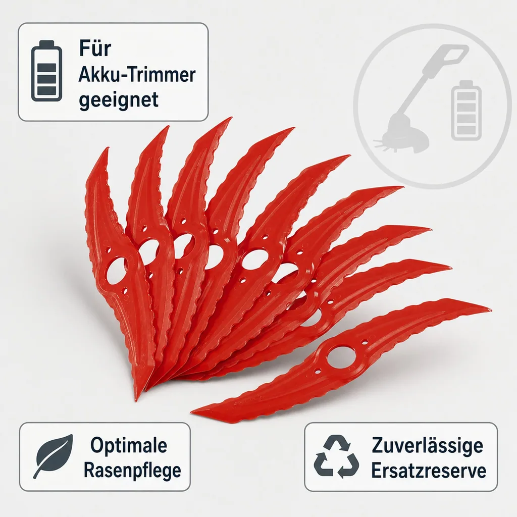 Ersatzmesser gerade, zu Akku-Trimmer Art. 984031, 10 St.