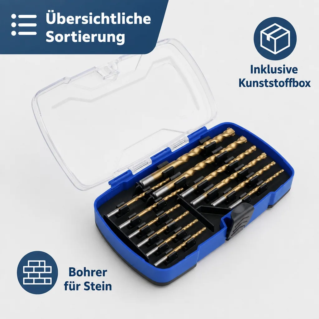 Titan Steinbohrer HM Satz, 12-teilig