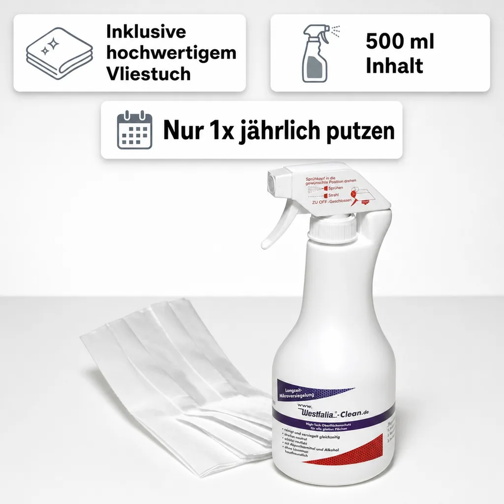 Fensterreiniger Clean,500 ml mit Vliestuch
