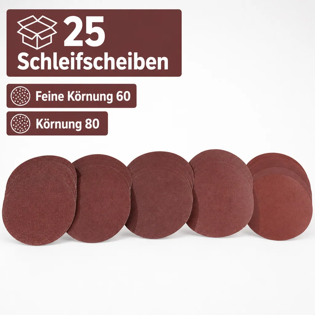 Schleifpapier Set - 150 mm - 25 teilig