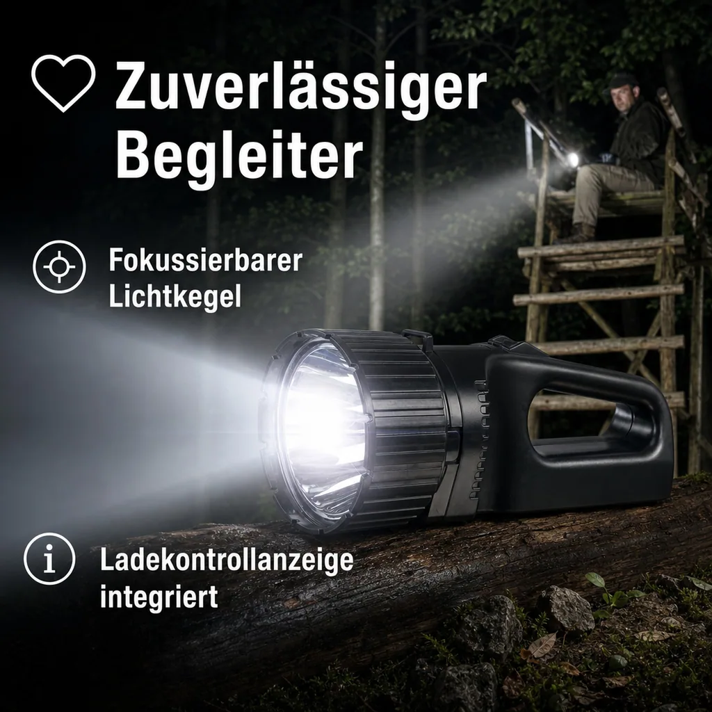 Akku LED Handscheinwerfer mit 5 W Cree LED, 330 Lumen, IP54
