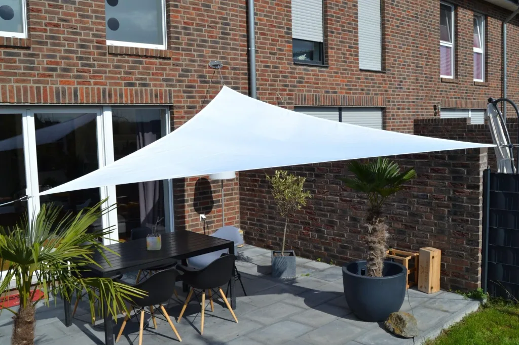 Dreieck-Sonnensegel wasserabweisend weiss 360 x 360 x 360cm