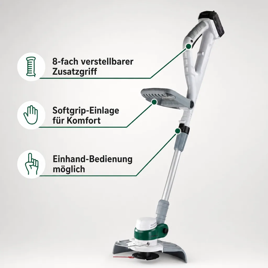 Akku-Rasentrimmer GM LI-2020/40 mit 20 Volt Lithium Ionen Akku