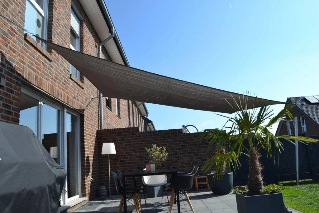 Viereck-Sonnensegel HDPE grau 360 x 360cm