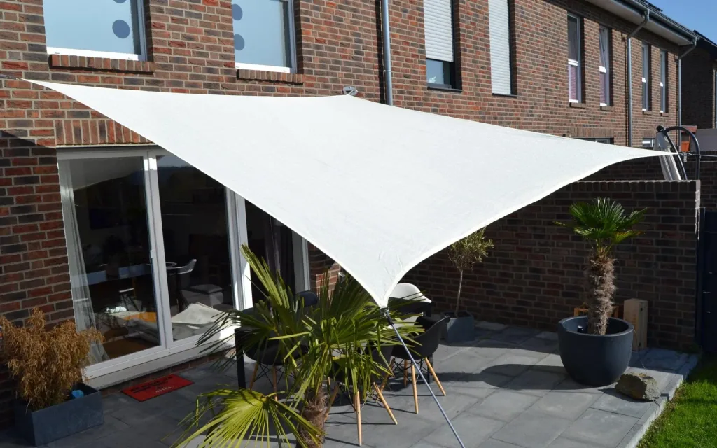 Viereck-Sonnensegel HDPE creme weiss 360 x 360cm