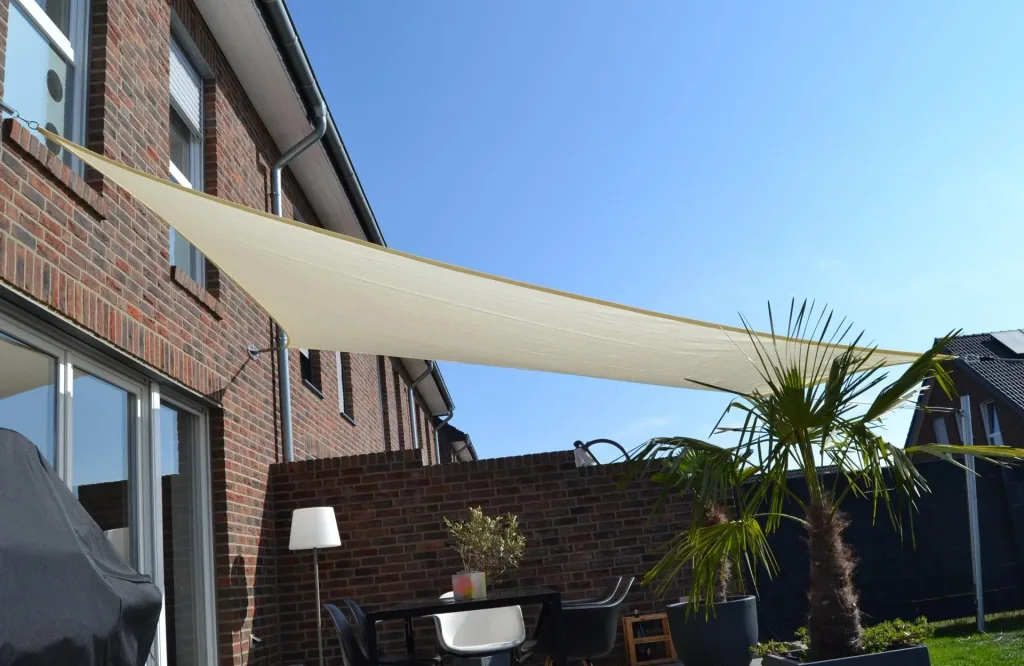 Viereck-Sonnensegel HDPE creme weiss 360 x 360cm