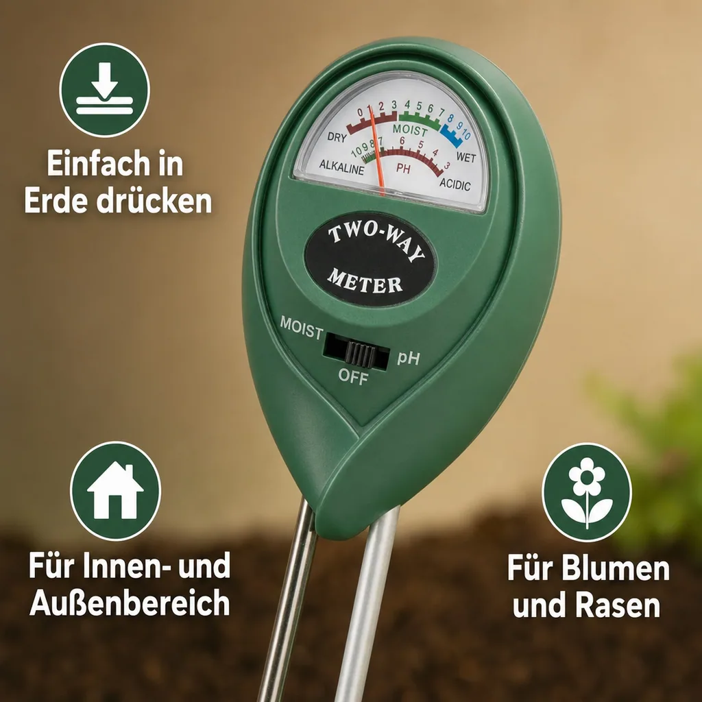 Bodentester für pH-Wert und Feuchtigkeit