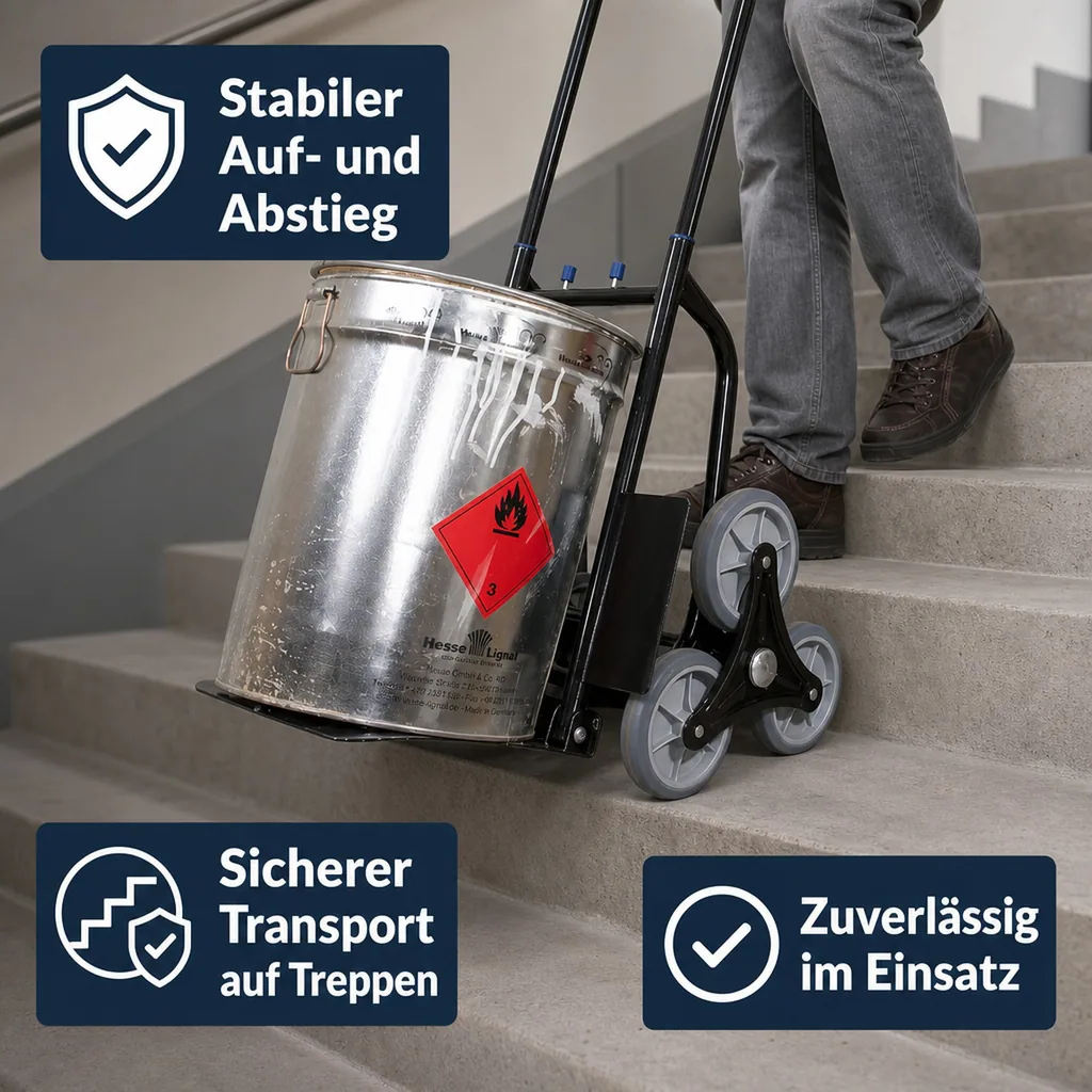Treppen-Sackkarre klappbar, 120 kg Tragkraft