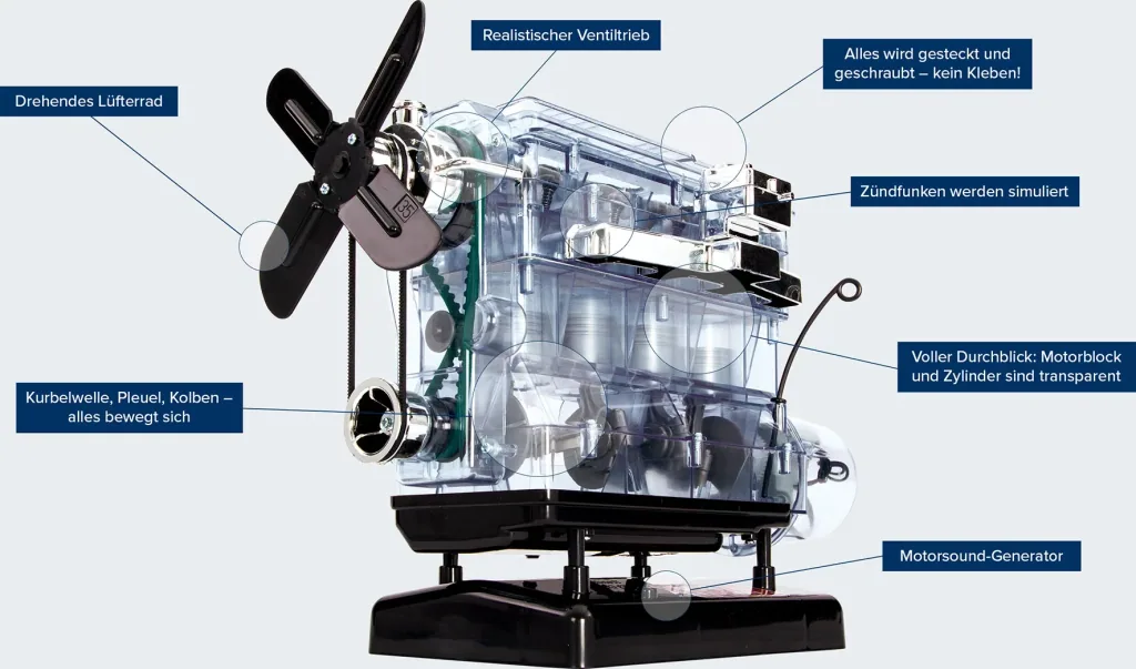 Der große Technikbausatz 4-Zylinder-Motor