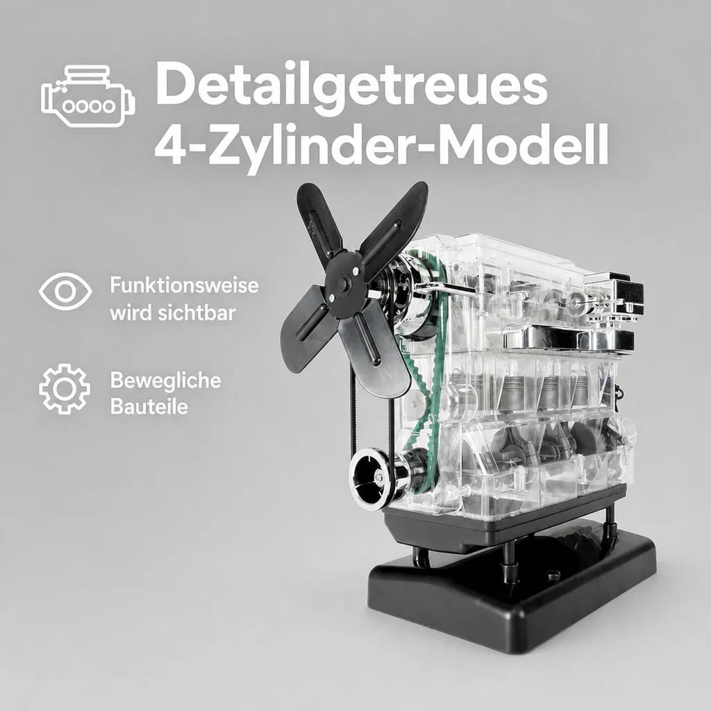 Der große Technikbausatz 4-Zylinder-Motor