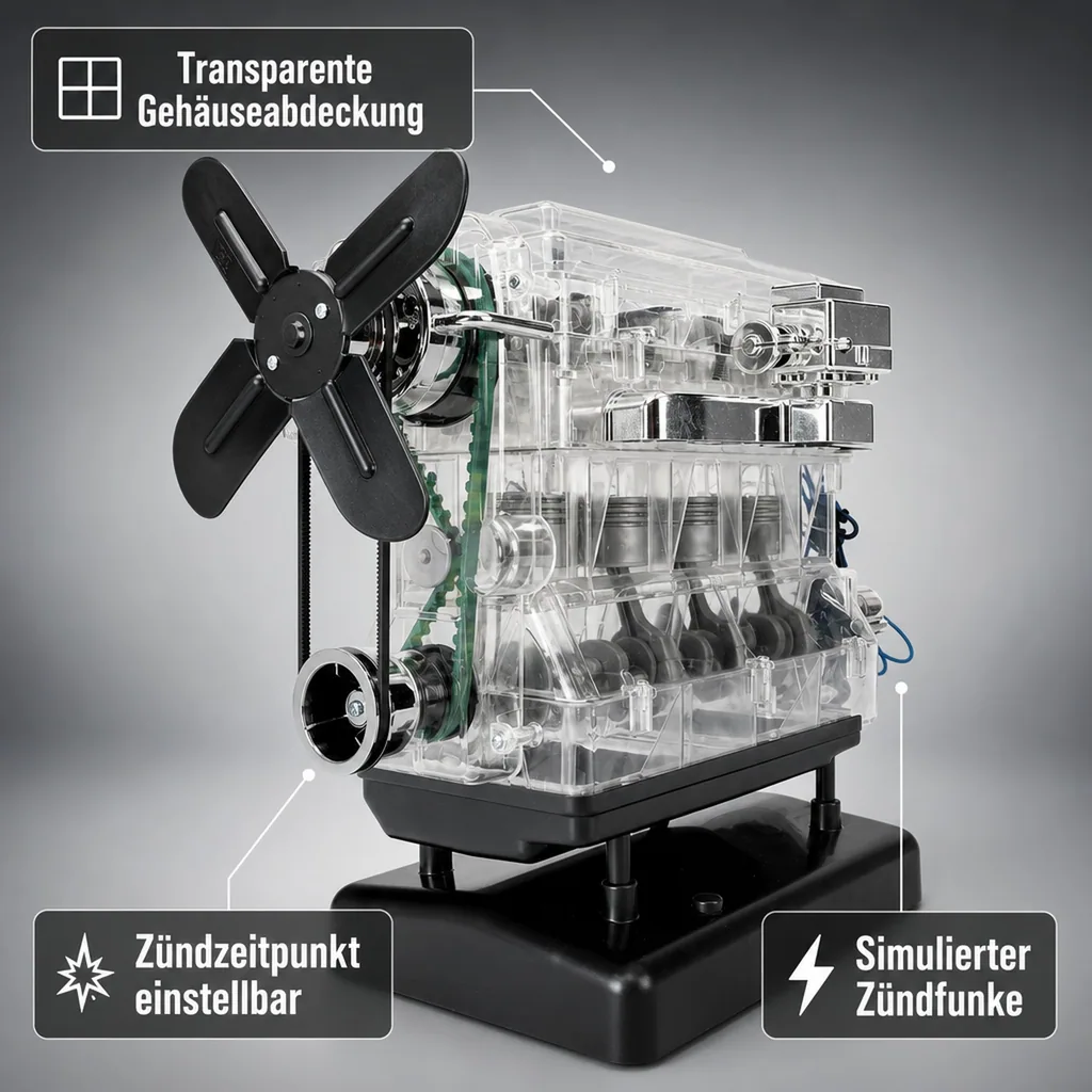 Der große Technikbausatz 4-Zylinder-Motor