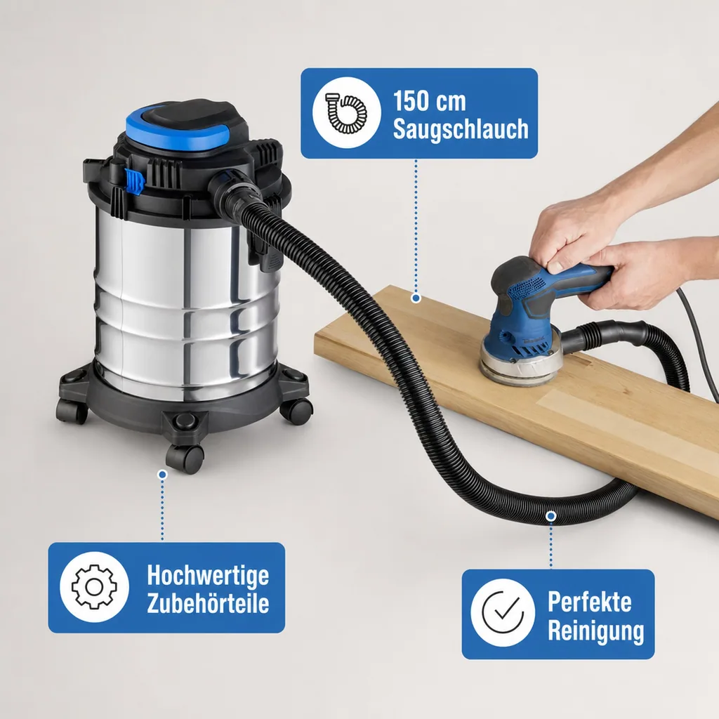 3in1 Edelstahl Nass-/Trockensauger und Bläser
