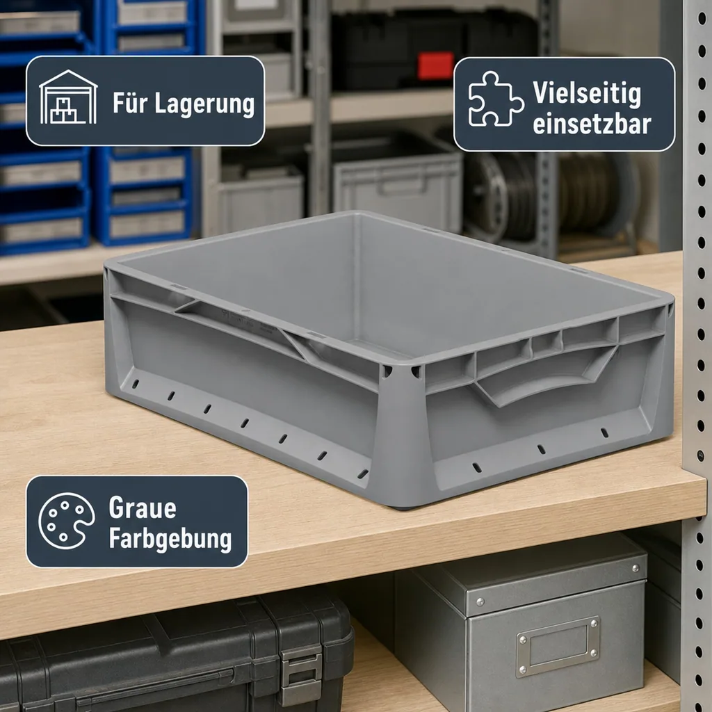 Eurobox 40x30x12cm grau 11,4 l
