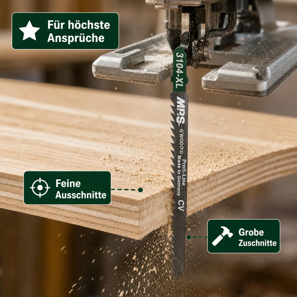 CV-Stichsägeblatt kreuzgeschliffen und geschränkt, GL 150/VL 130 mm, ZT 4,0mm/ 6TPI, 5er Pack