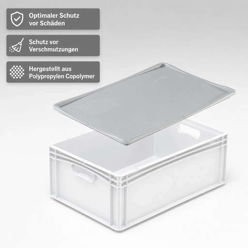 Eurobox Auflagedeckel 60x40cm grau