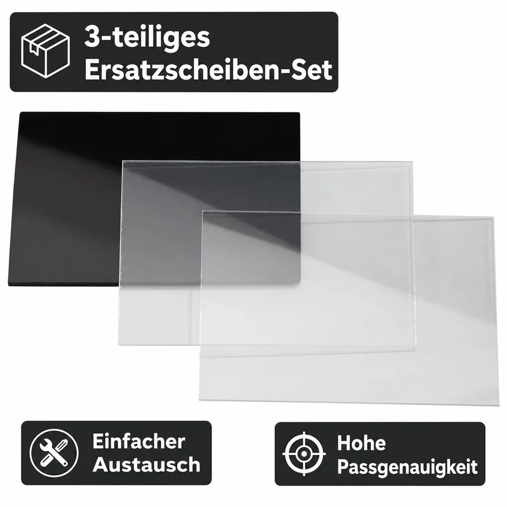 Ersatzscheiben Set 3-teilig für Schweißer Kopfschutzschirm 2 in 1