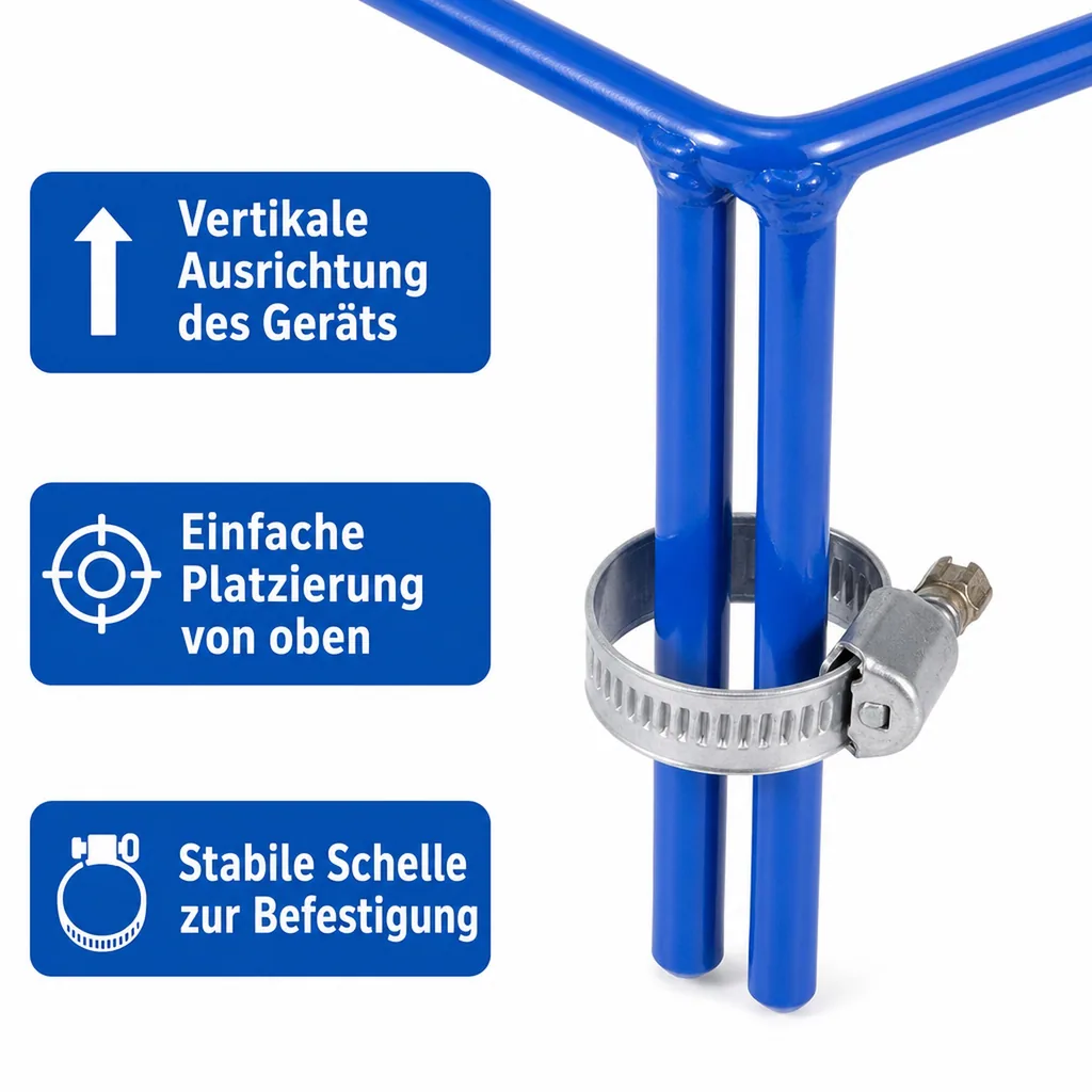 Halter für Wühlmaus Schussgerät zur vertikalen Ausrichtung