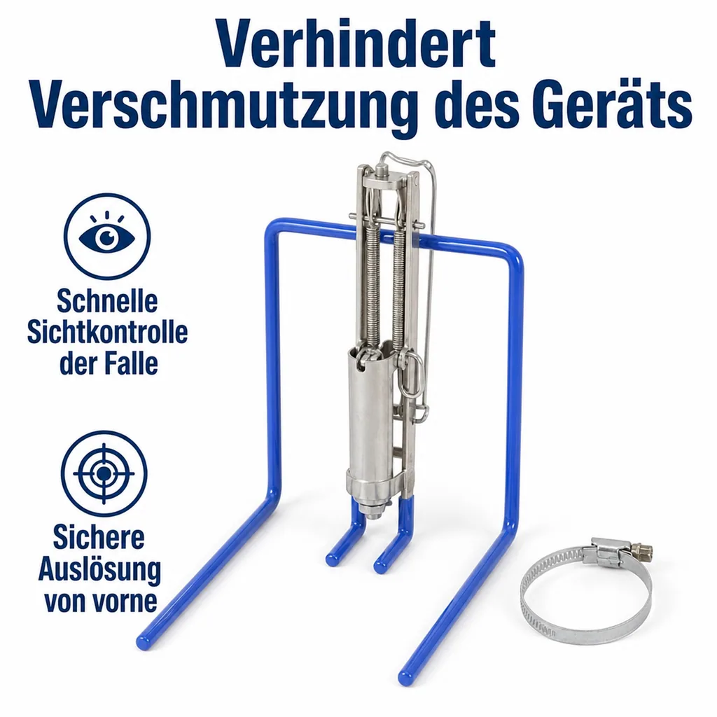 Halter für Wühlmaus Schussgerät zur vertikalen Ausrichtung