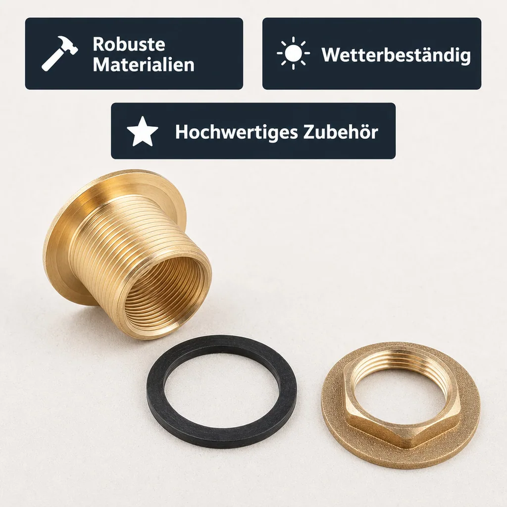 Regentonnendurchführung 3-teilig - 1" x 3/4"