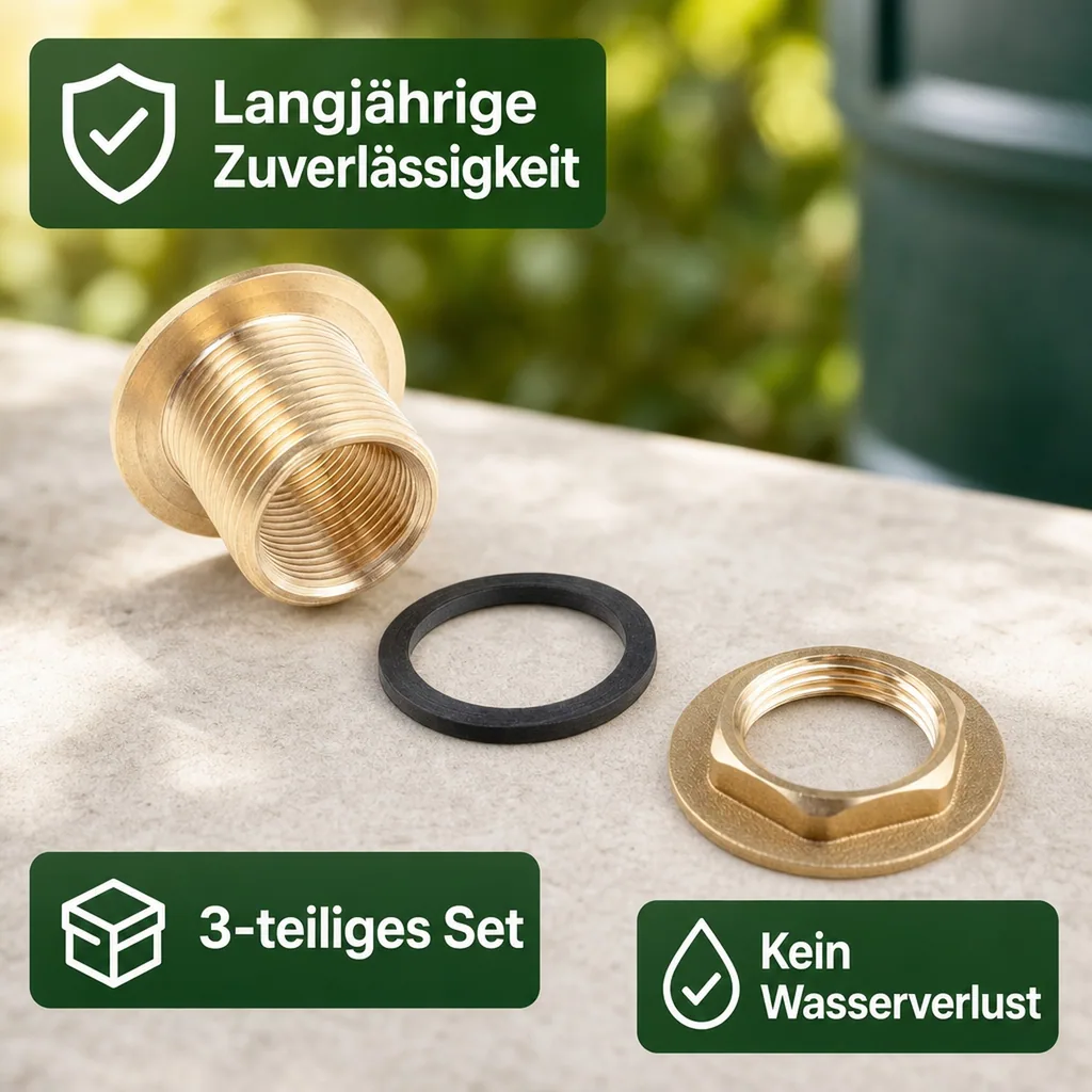 Regentonnendurchführung 3-teilig - 1" x 3/4"