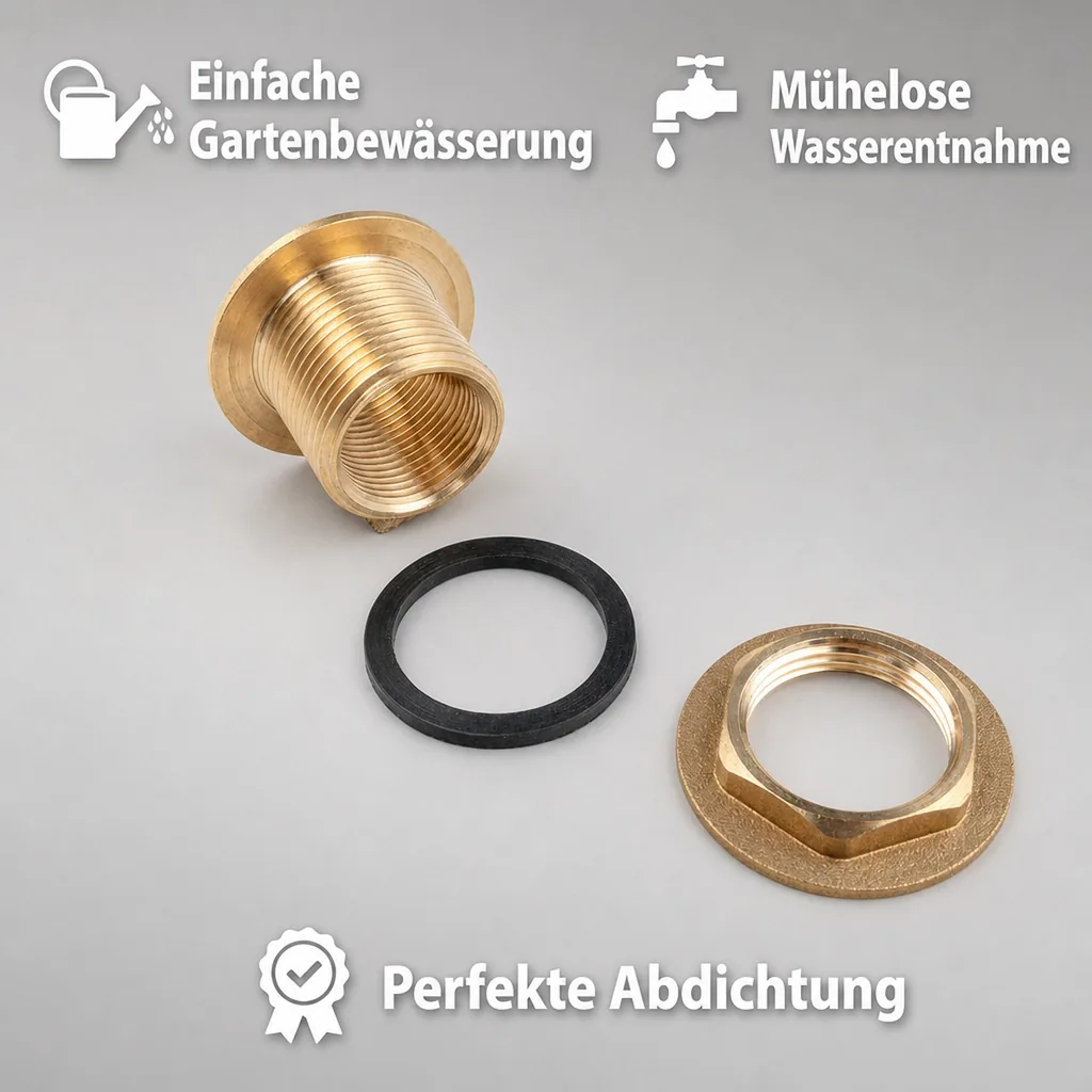 Regentonnendurchführung 3-teilig - 1" x 3/4"