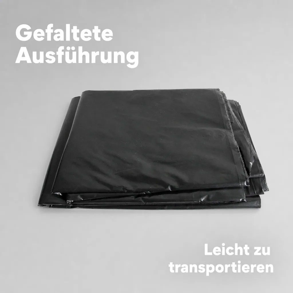 Bauplane, extra schwer, schwarz, gefaltet, 4m x 5m, 20m²