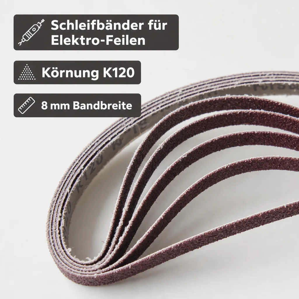 Schleifbänder 8 mm breit, K120