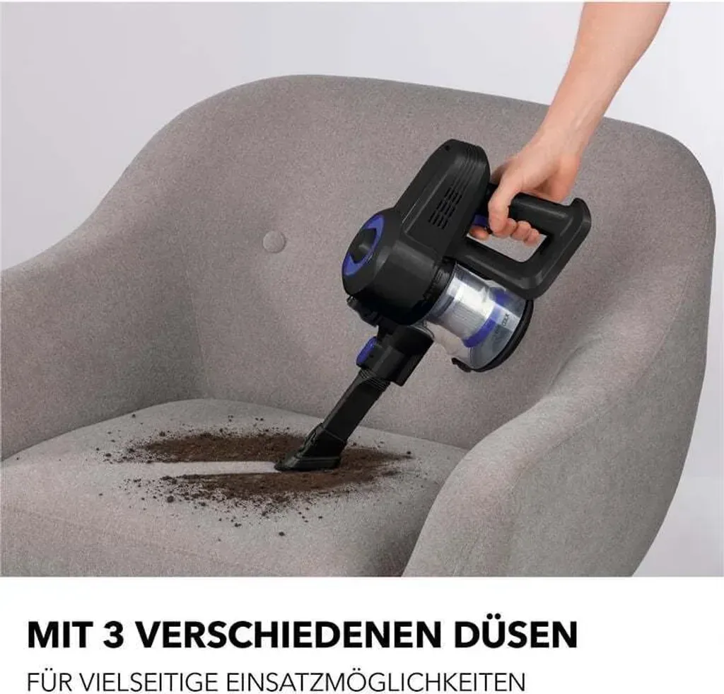 Zyklon-Staubsauger 22,2V schwarz/blau – Ohne Akku und Ladegerät