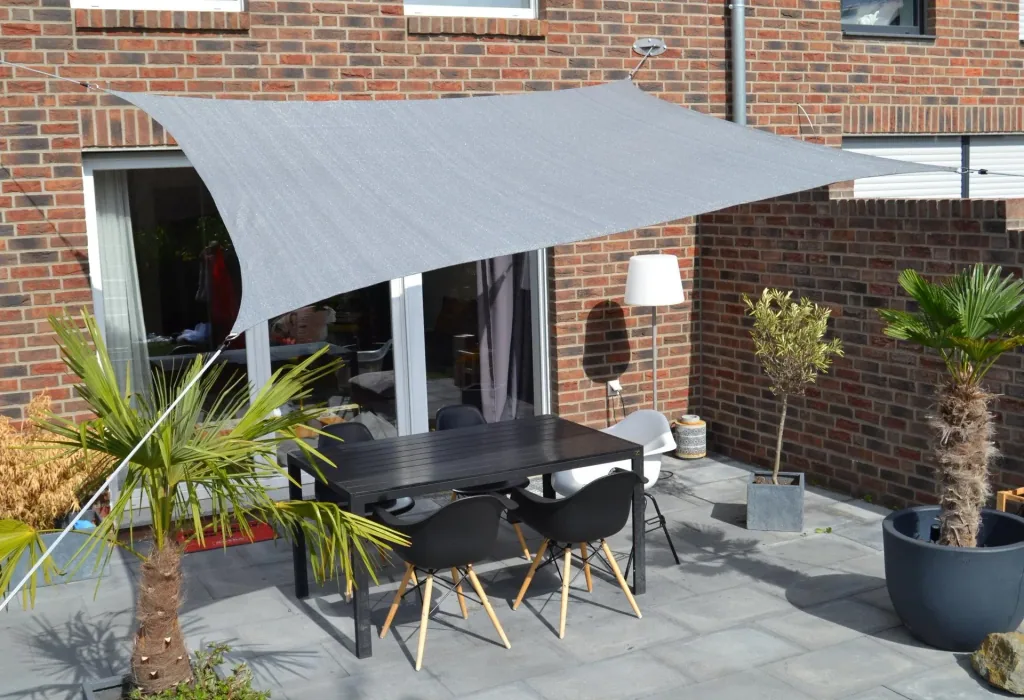 Viereck-Sonnensegel HDPE grau 250 x 300cm