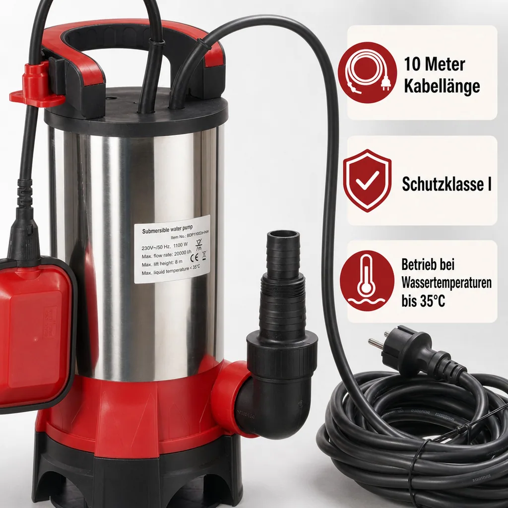 Schmutzwasser-Tauchpumpe "STPK1100", 1100 Watt