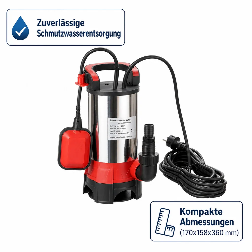 Schmutzwasser-Tauchpumpe "STPK1100", 1100 Watt
